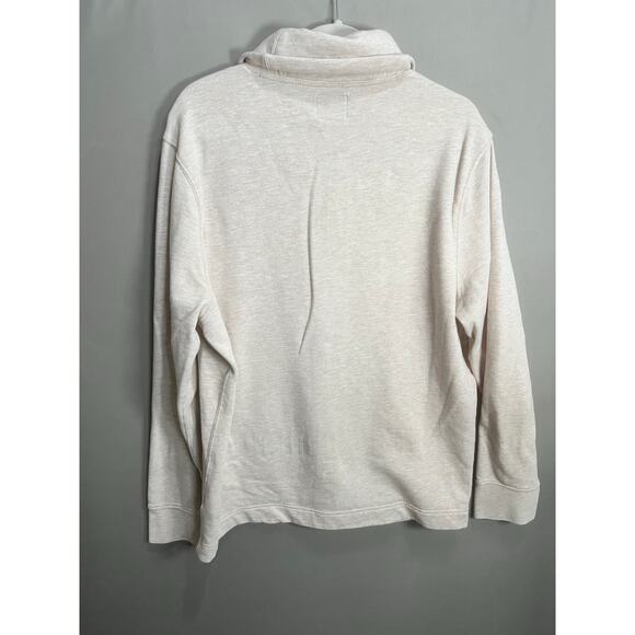 J Crew Mens Fleece Shawl Cardigan Beige Comfort Pocket Sz XL Buttons - Picture 9 of 16